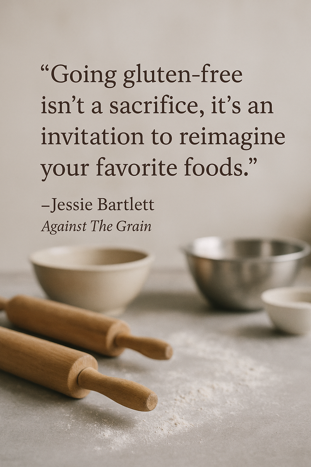 A stack of almond flour pancakes topped with cherry sauce, accompanied by the title 'ALMOND FLOUR PANCAKES'.